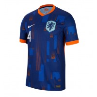 Camiseta Países Bajos Virgil van Dijk #4 Segunda Equipación Replica Eurocopa 2024 mangas cortas